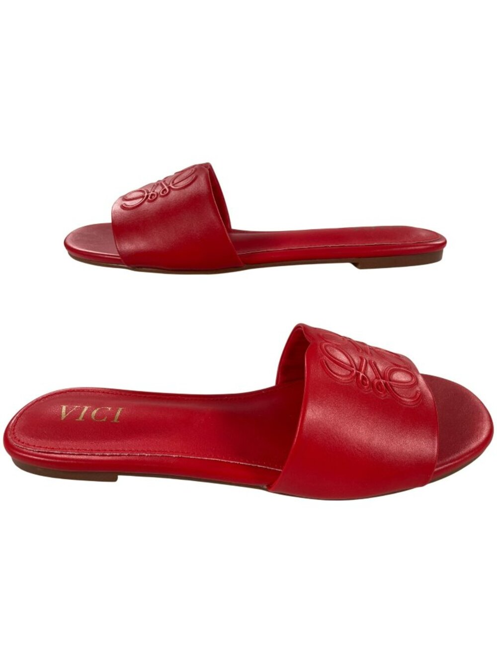 VICI Siana Red Embossed Slide Sandals Women's Size 8.5 NEW